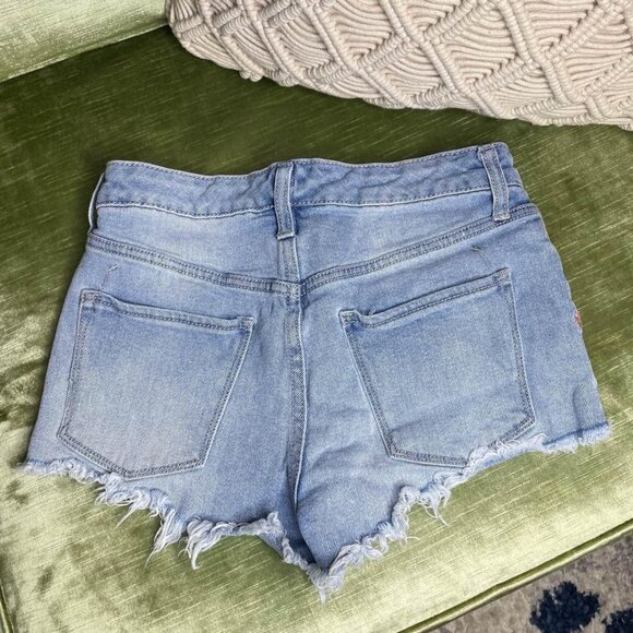 Mossimo High Rise Jean Shorts Size 4 Size 27 Floral Embroidered Cut Offs - Picture 3 of 5